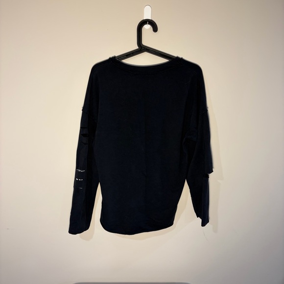 Made in Italy unknown creator, Black Long Sleeve Shirt with White Text - Picture 2 of 9